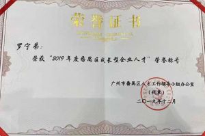 九州(中国)集团CEO罗宁弟荣膺番禺区杰出产业人才奖
